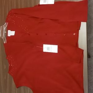 Designers Originals 2 Piece Set w Cardigan and Sleeveless Under Shirt XL NWT